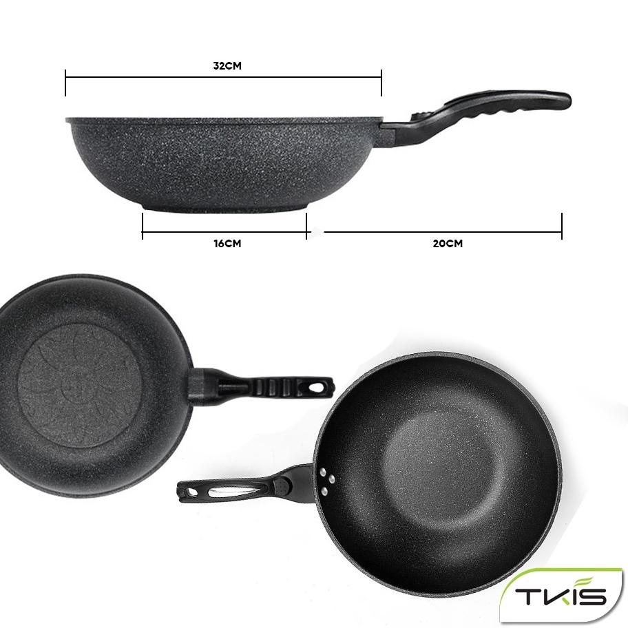 Menarik TKIS Panci Wok / Wok Pan Panci Penggorengan Anti Lengket 32 CM TK-822