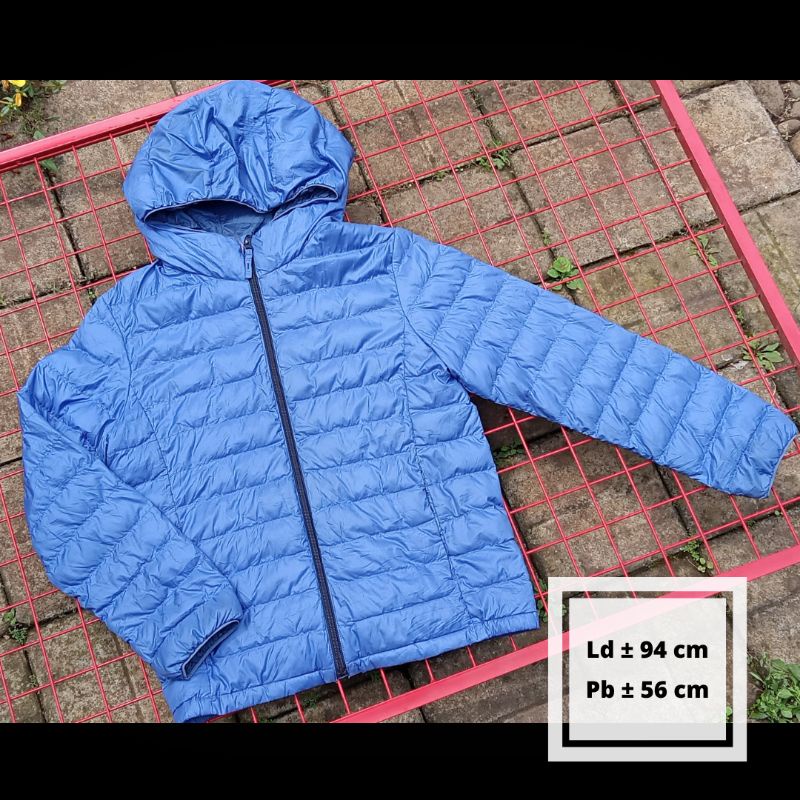 Jaket Anak Uniqlo Second 10-12 Tahun Ultralight Defect Warna Biru Seken Bekas Murah