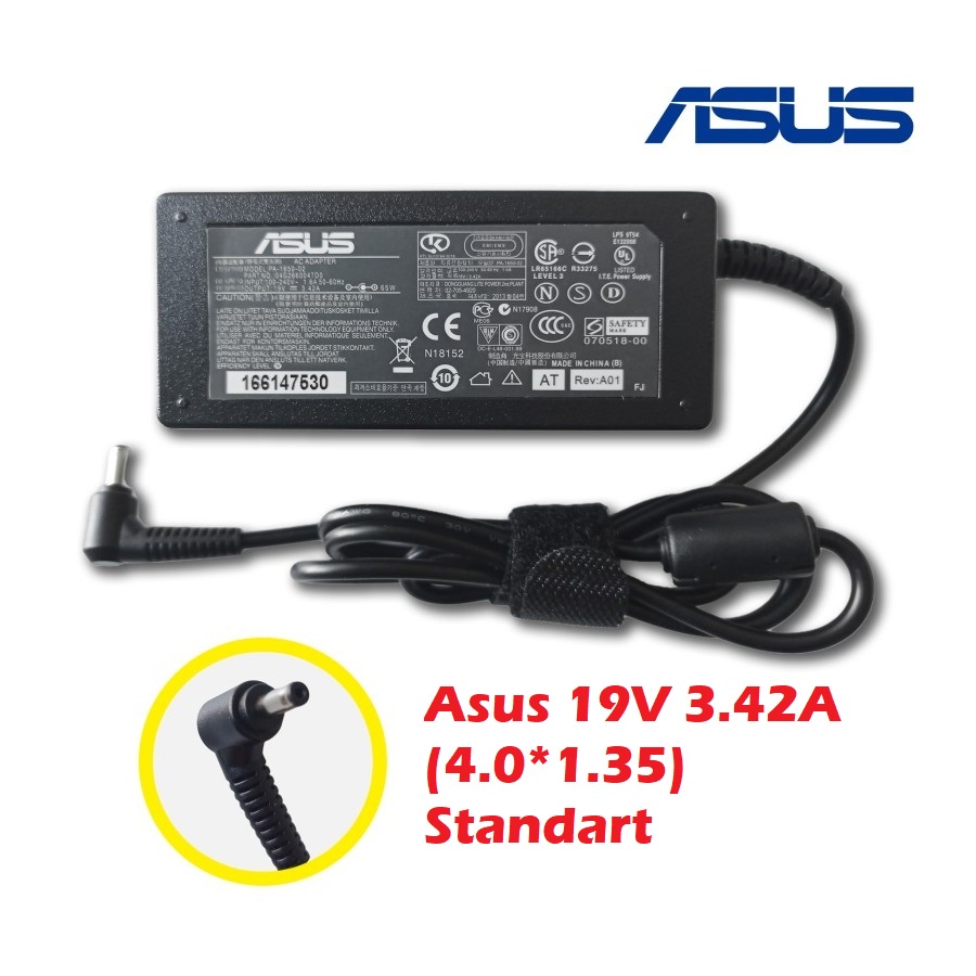 ORIGINAL ADAPTOR ASUS 19V 3.42A (4.0x1.35MM) A456 A456U A456UR A456UQ A407 A407M A407MA A407U A407UA