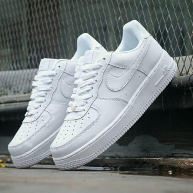 KODE-YS16 SEPATU SNEAKERS  NIKE121_AIR FORCE ONE FULL PUTIH  SEPATU PRIA WANITA FREE BOX Kekinian