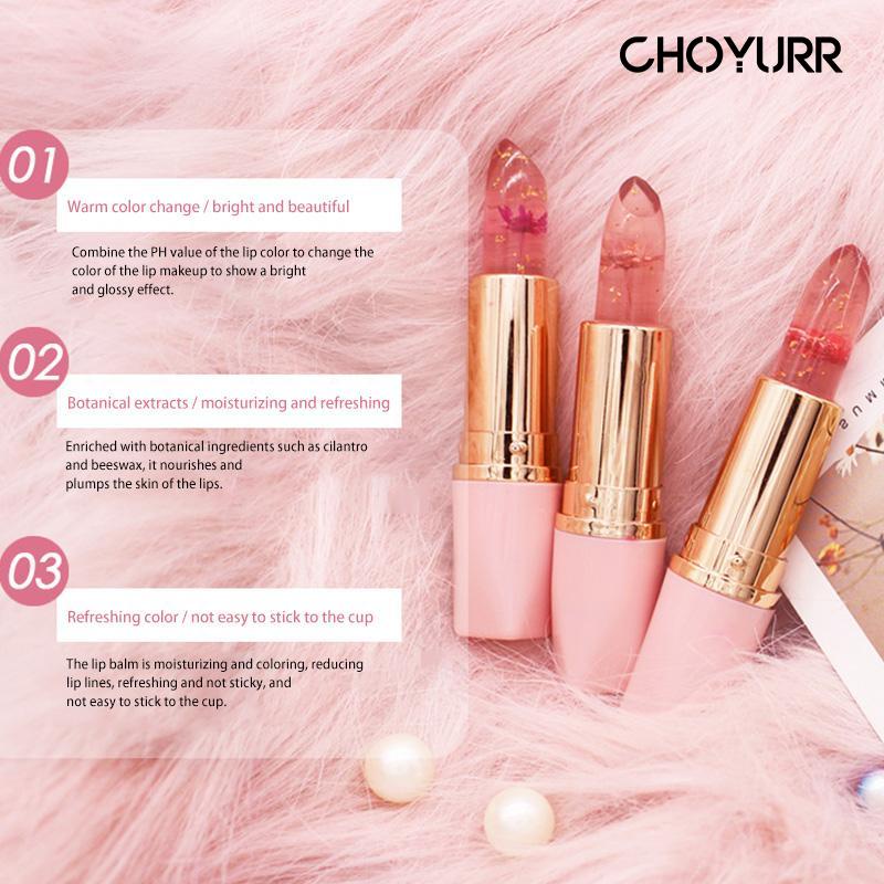 【COD】Lip Balm Bunga Glitter Transparan Lip Serum Moisturizing Liptint Pelembab Perubahan Warna Lipstick Korea Import-CH