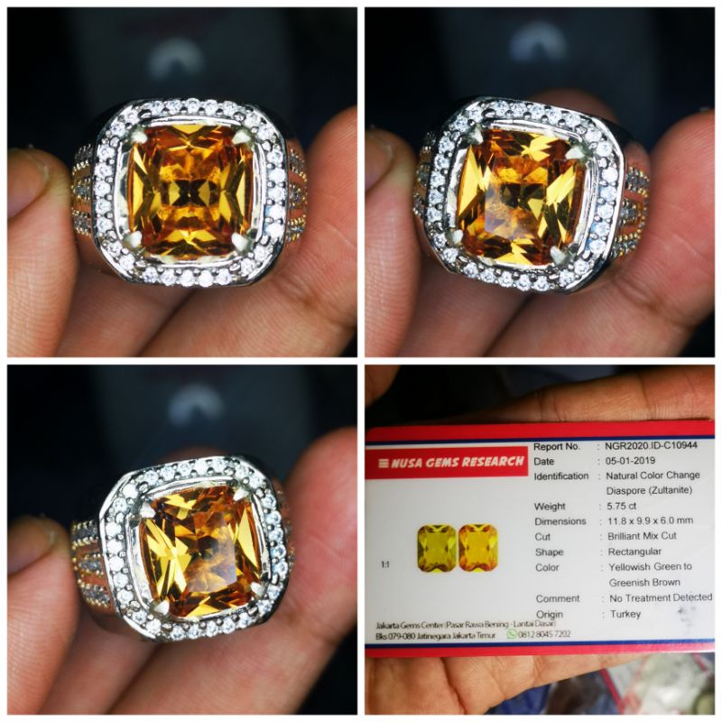 CINCIN BATU PERMATA NATURAL ZULTANITE INCLUDE MEMO NGR