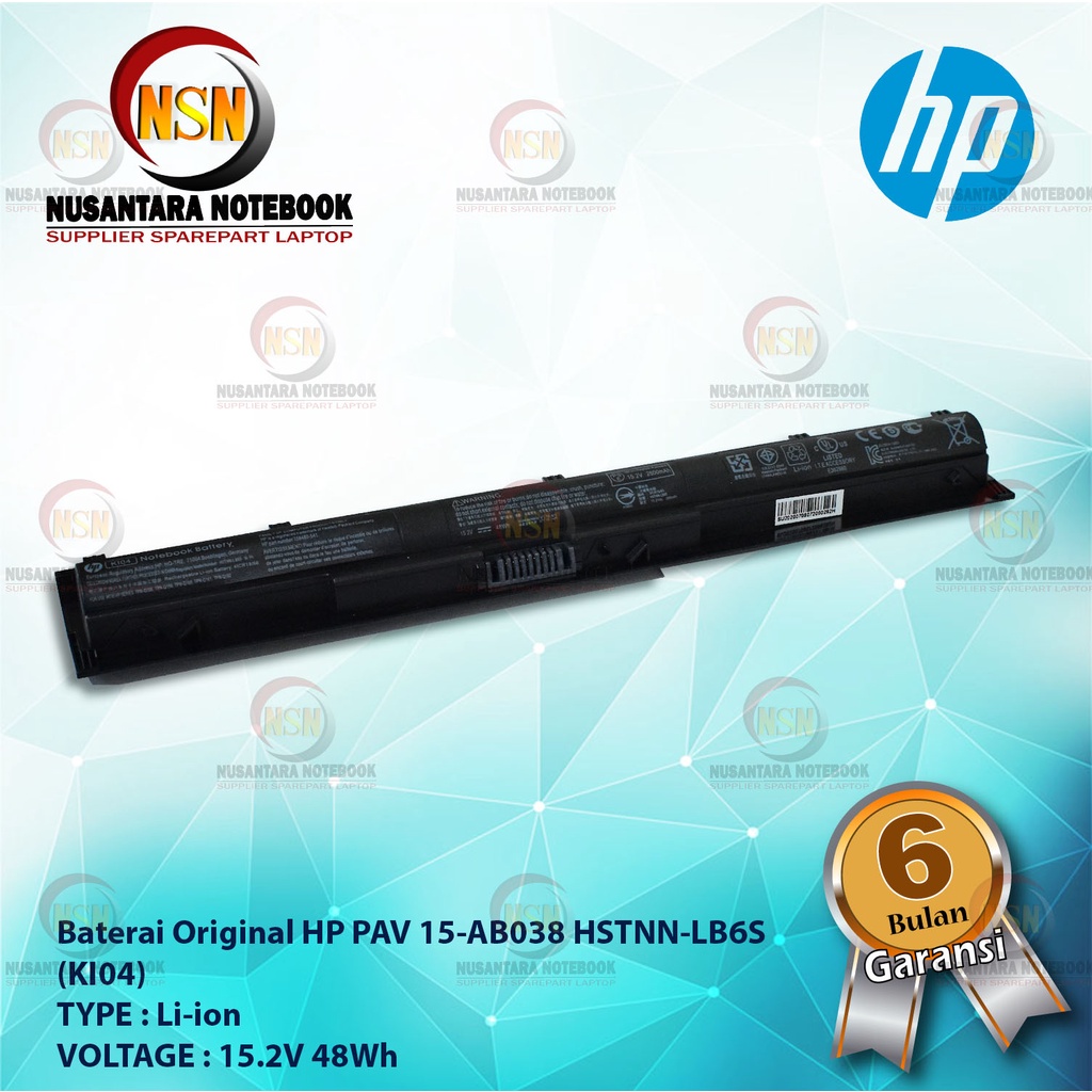 Baterai Laptop HP PAV 15-AB038 HSTNN-LB6S KI04 Original