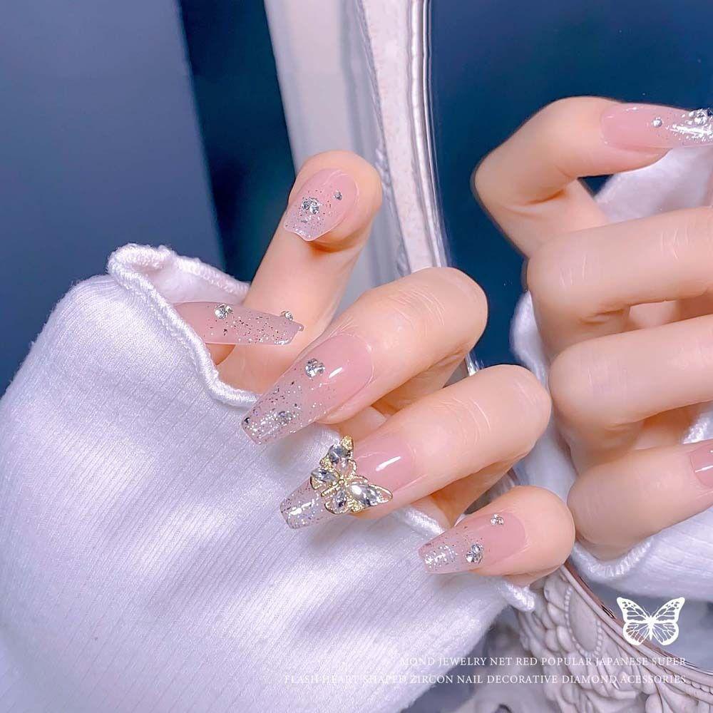 Mxbeauty Hiasan Kuku Kupu-Kupu Fashion Korea Nail Art Nail Art Perhiasan Shiny Manicure Aksesoris