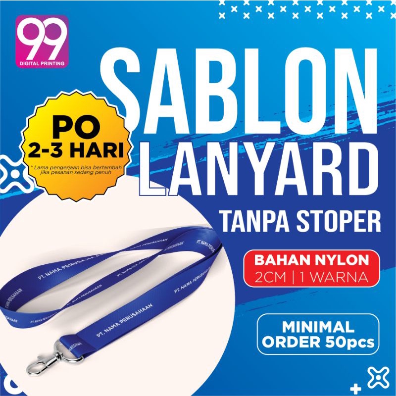 

lanyard sablon tanpa stoper