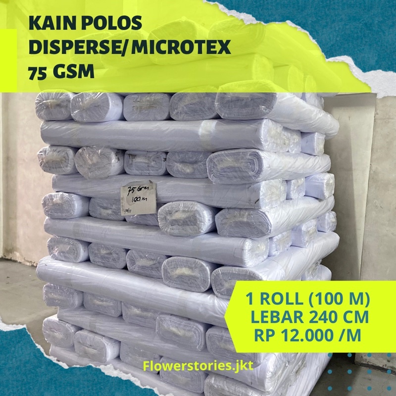 1 ROLL • Kain Putih Polytex / Polymicro / Disperse Backdrop foto, Seprei, bedcover