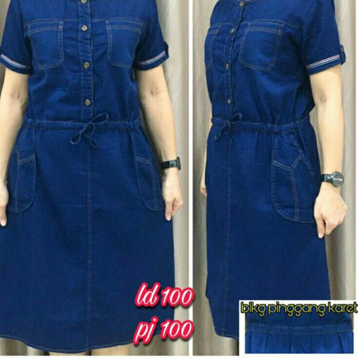 Terlaris Dress jeans wanita busui, dres kekinian , dres jumbo , Dress jeans pendek dan Dress jeans w