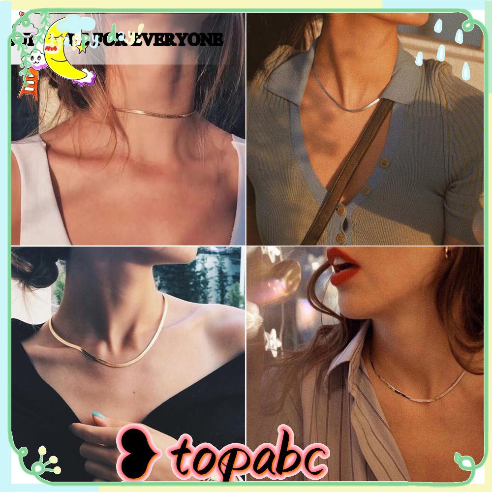 Top Snake Chain Choker Retro Gadis Wanita Liontin Link Rantai