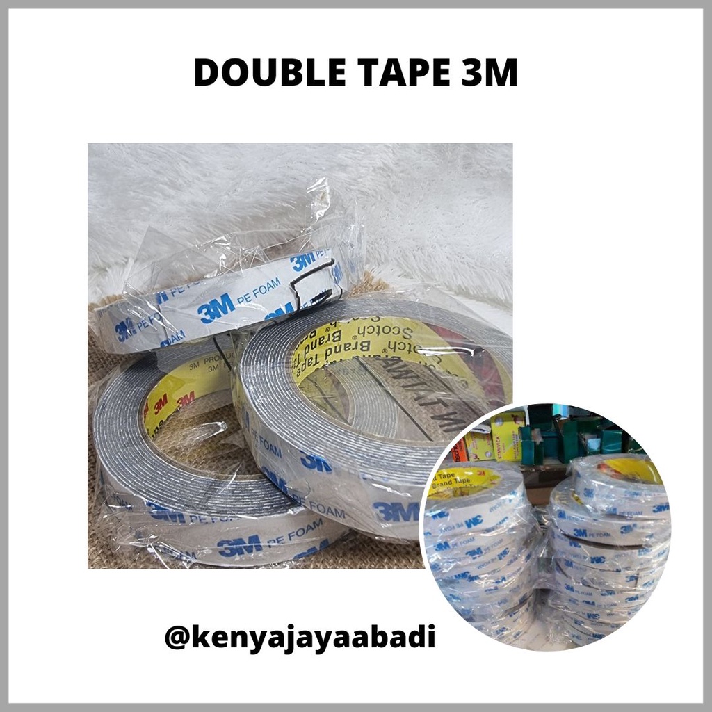 kenyajayaabadi✨DOUBLE TAPE 3M PE FOAM 20MM X 4M / DoubleTape 3M Dobeltip 3M Lem Bolak Balik 3M Foam / selotip bolak balik