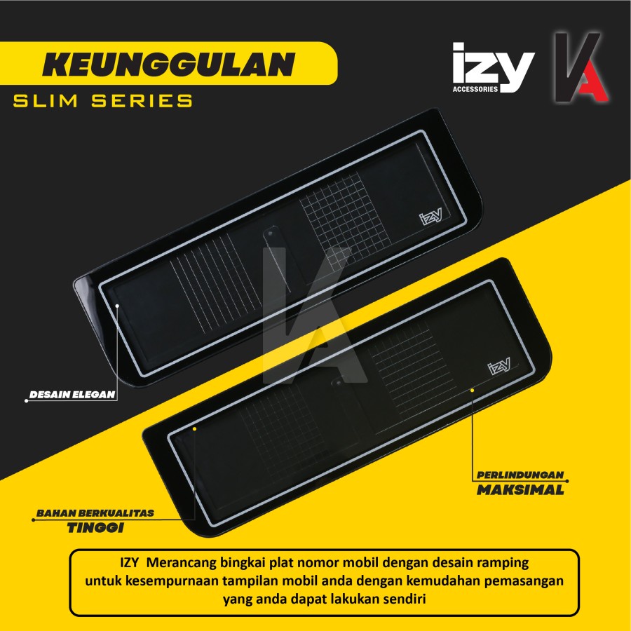 IZY Cover / Dudukan / Tempat / Frame / Breket / Bingkai / Rumah / Tatakan Plat Nomor Mobil Model 2 lampu