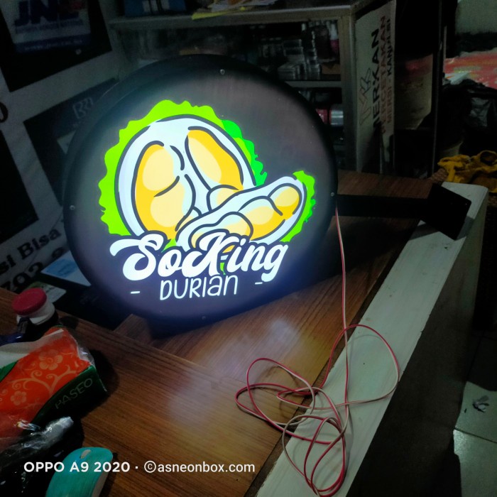 

NEON BOX BULAT 40CM 2 SISI