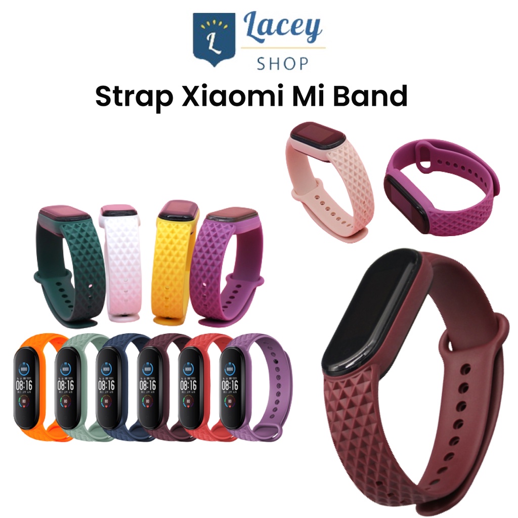 Strap Mi Band 6 / Strap Mi Band 5 Penggantian Belah Ketupat Mode untuk Xiaomi Mi Band 6/5/4/3