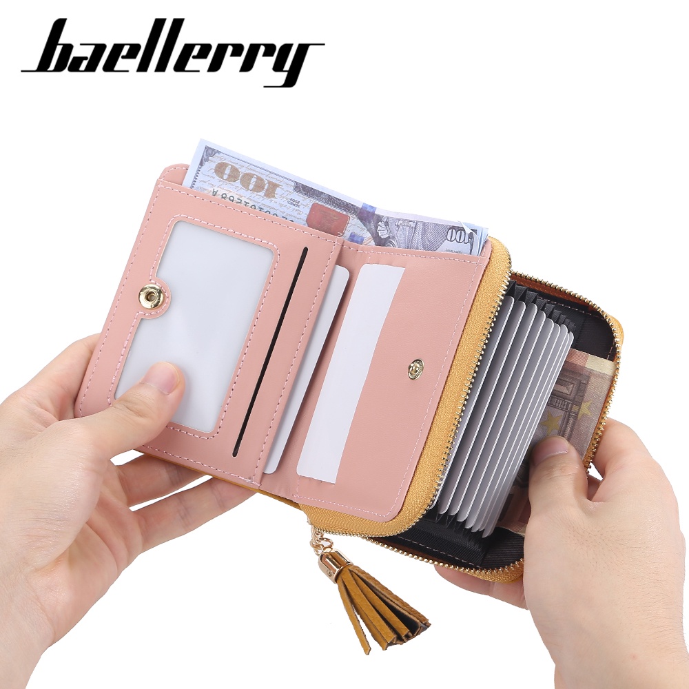 BAELLERRY N1858 Dompet Wanita Kecil Dompet Lipat Bahan Kulit PU Leather Premium WATCHKITE WKOS