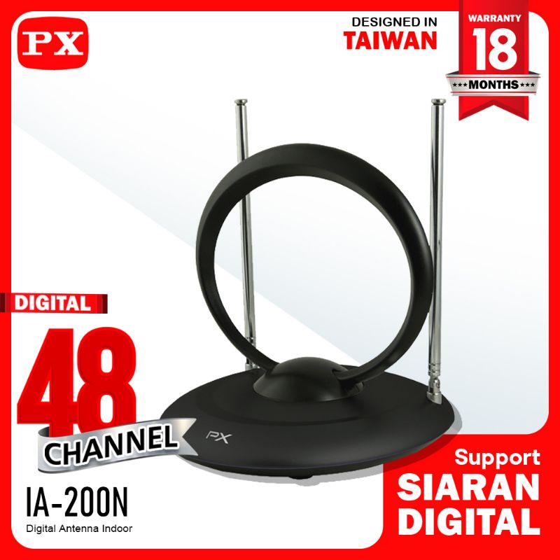 Antena TV PX IA-200N Indoor Antena Digital Analog + Kabel Mandiri Jaya Elektronik