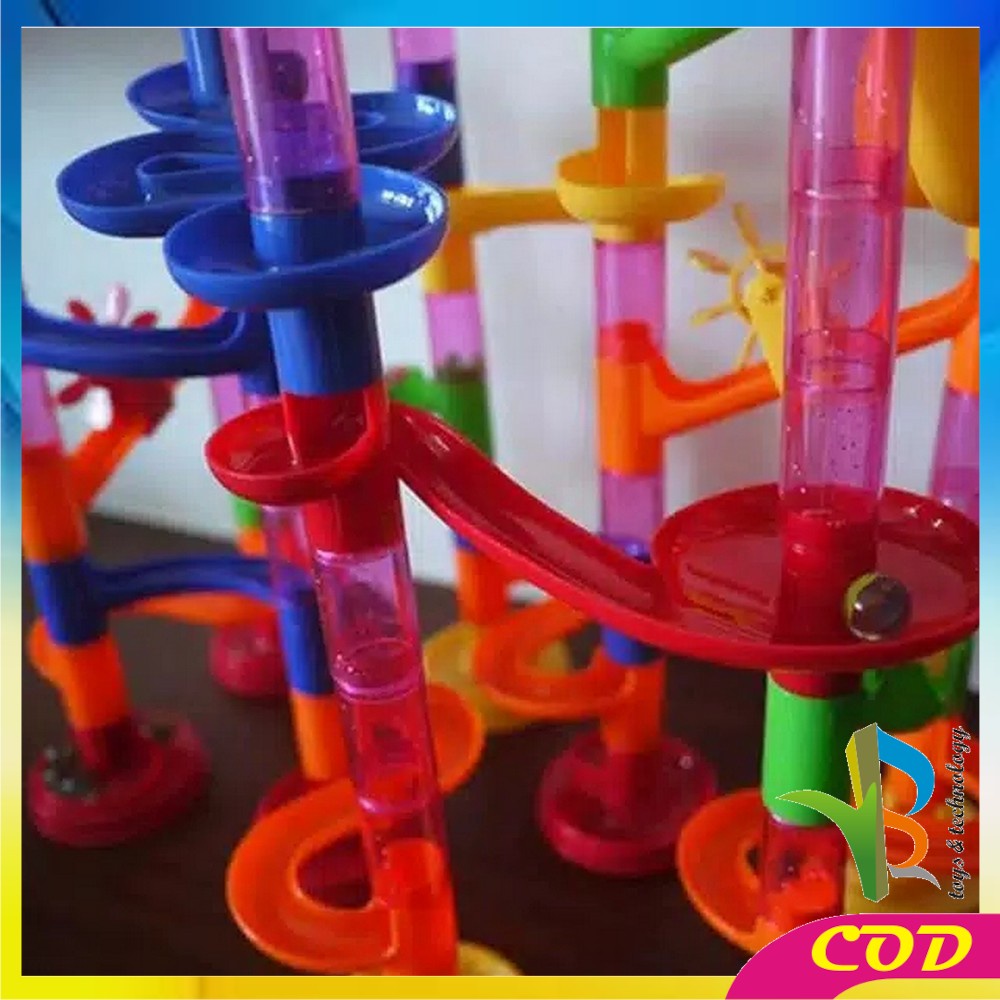 RB-M58 Mainan Marble Run Block 105PCS Mainan Anak DIY Seluncuran Jalur Kelereng / Track Marble Race