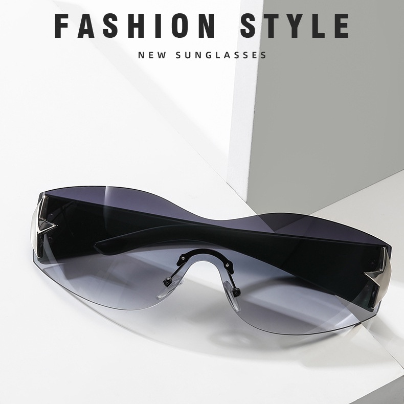 2023fashion Aesthetic Shades Sunglasses Untuk Wanita/Pria Kacamata Tanpa Bingkai Eyeglasses Colour