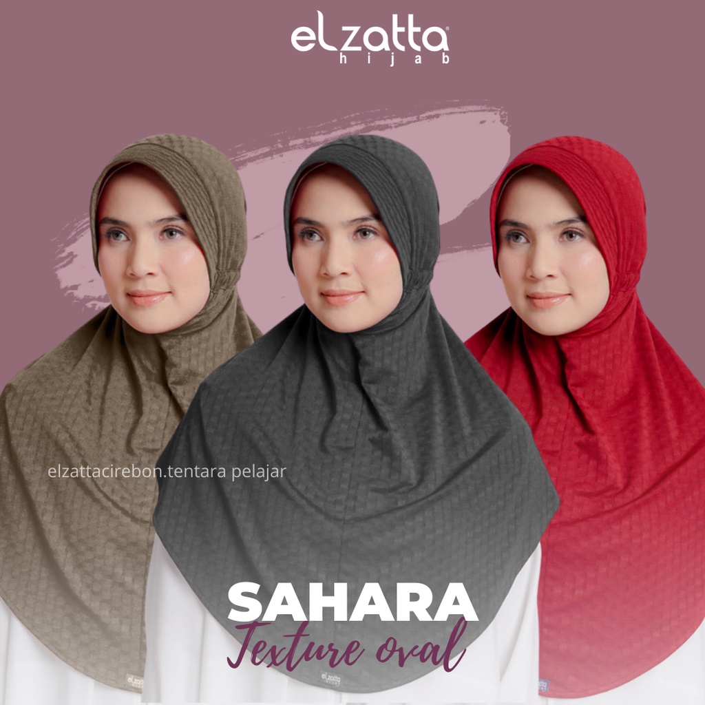 HIJAB INSTAN JILBAB INSTANT JEBLOSAN ELZATTA SAHARA TEXTURE OVAL KERUDUNG LANGSUNGAN ELZATTA JILBAB 