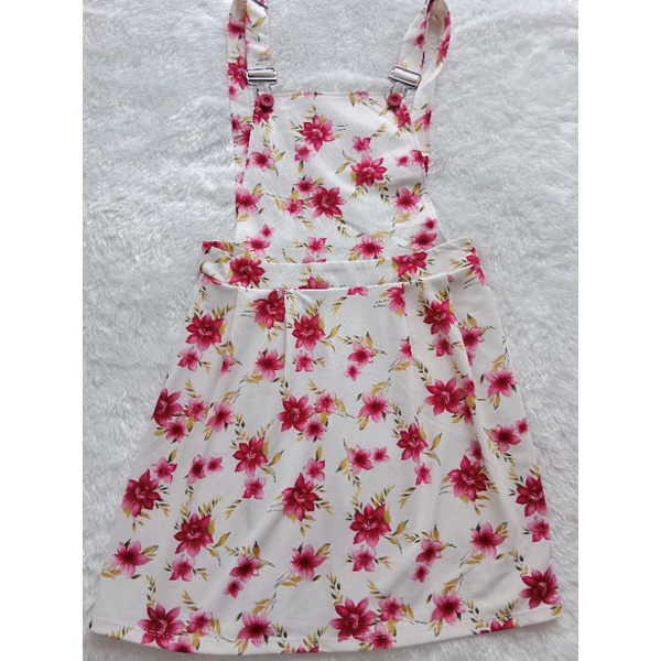 Overall dress / dress bunga-bunga