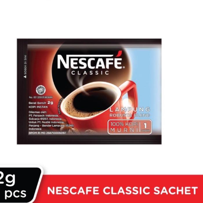 

FLASH SALE Nescafe Classic 60 sachet X 2gr PROMO!!Harga cm Rp630/Cup!! exp April 2024HALAL 