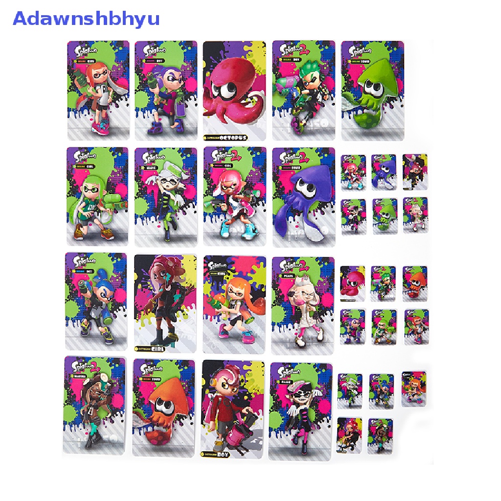 Adhyu 17Pcs Splatoon Data Collection Ntag215 Tag NFC MiNi Atau Game Besar ID Kartu amiibo