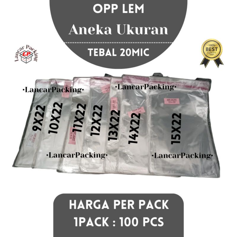 Plastik OPP 9x22 ( Tebal 20 mic) / Plastik OPP 10x22 / Plastik OPP 11x22 / Plastik OPP 12x22 / Plast
