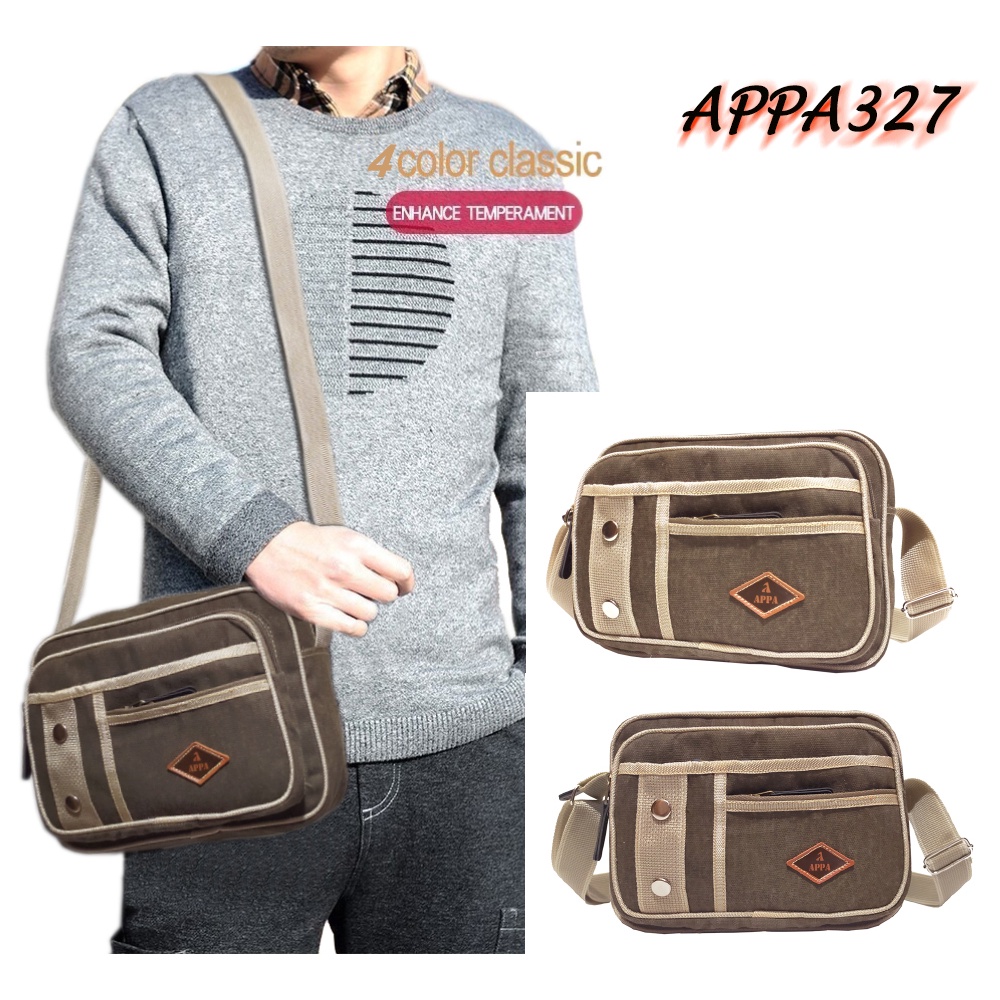 Tas Slempang Bahu Kecil Kanvas Pria Vintage Shoulder Bag APPA327