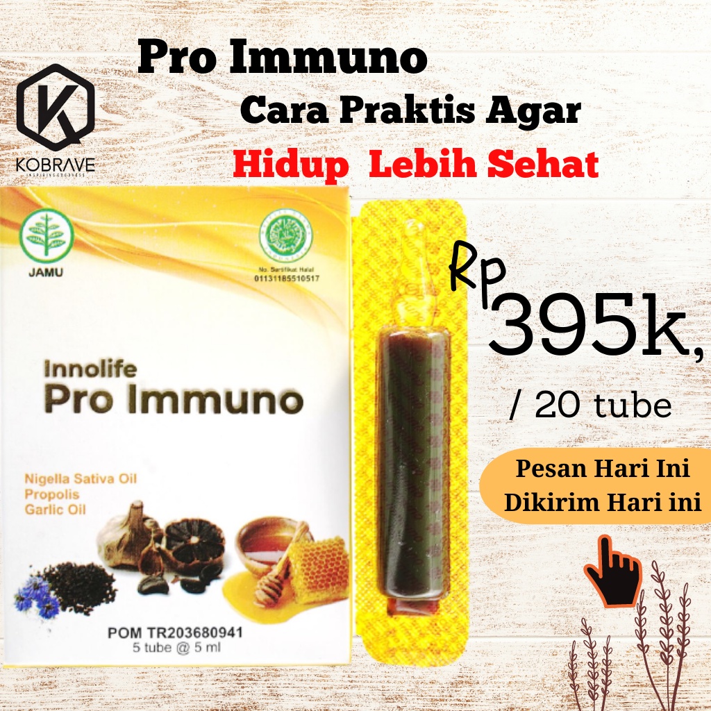 PRO IMMUNO Innolife Obat Herbal Terapi Kolesterol Hipertensi Diabetes Asam Urat Isi 20 Tube Original