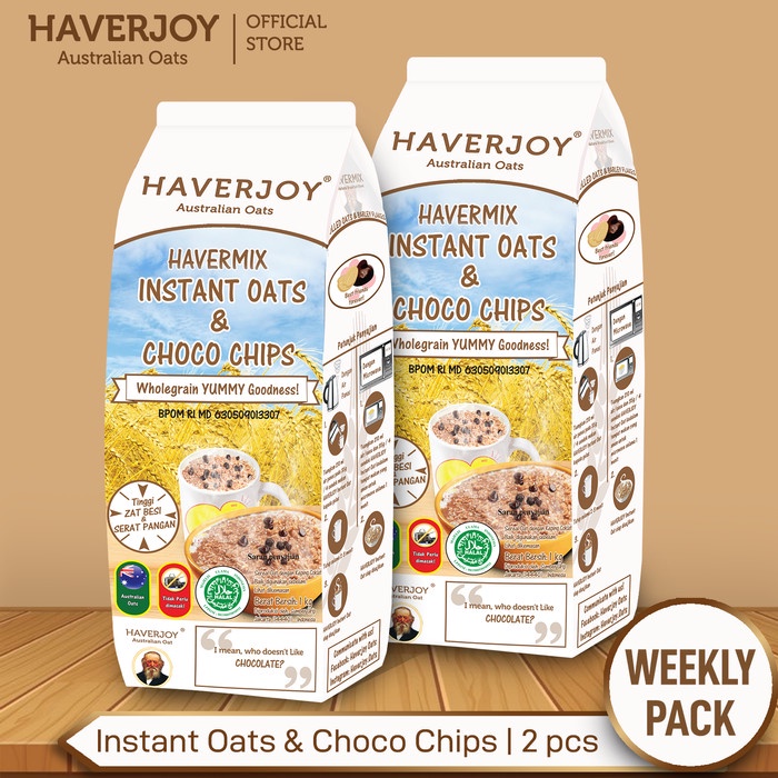 

[new] Havermix Weekly Pack Instant oats & Choco Chips 1kg - 2pcs