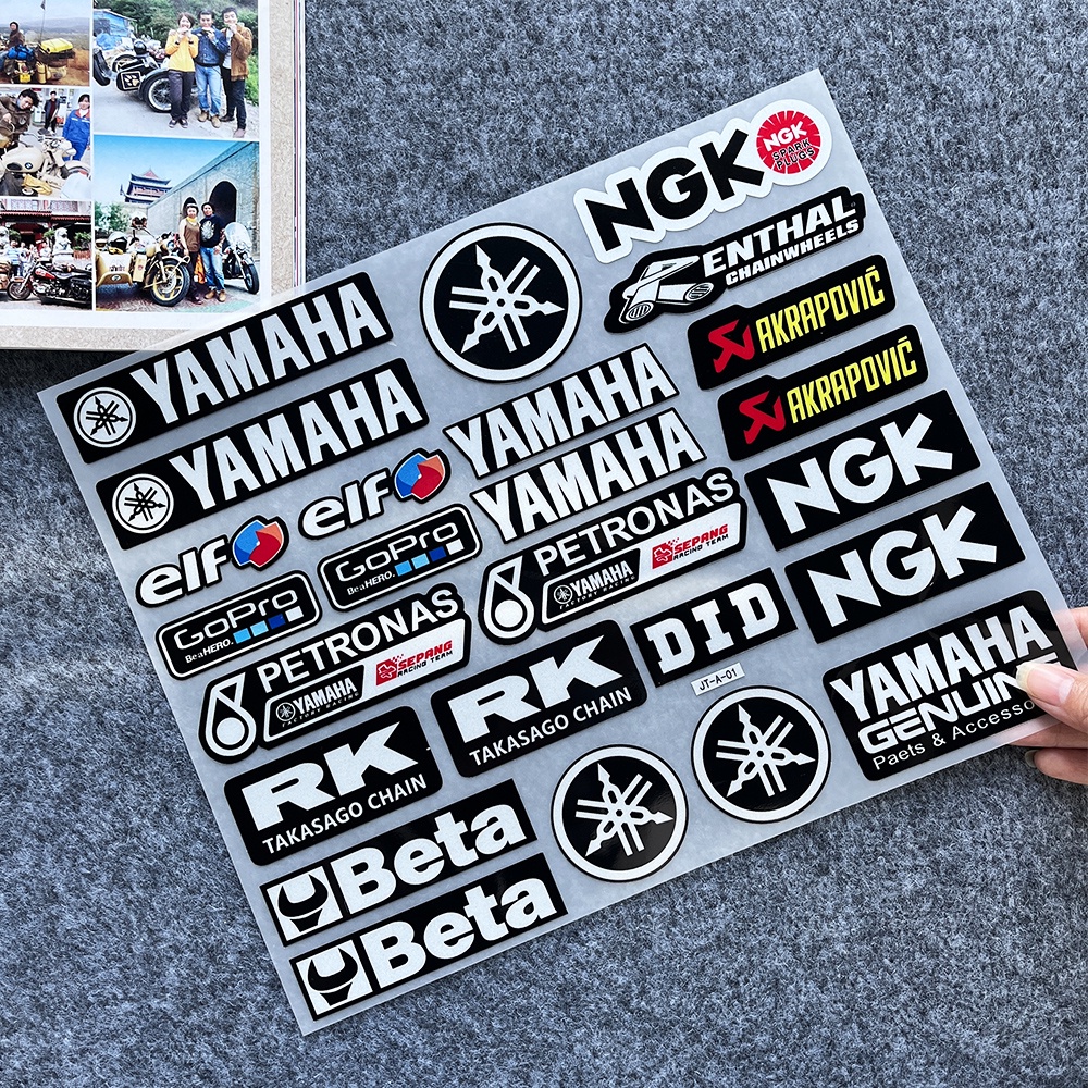 Yamaha Stiker Reflektif Lencana Sepeda Motor Skuter Sepeda Motor Menghias Stiker Helm Tubuh Modifikasi Decal Tahan Air Untuk Gravis MIO i 125 Fz16 XSR 155 Aerox 155 ytx 125 R3 VEGA R15 RS100 X1 sz visor sniper 150 Xmax 300 f1zr