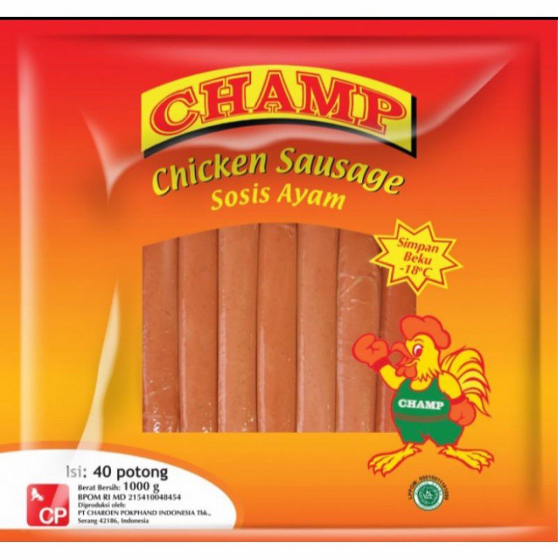 Champ Sosis Ayam 1kg isi 40 / Chicken Sausage