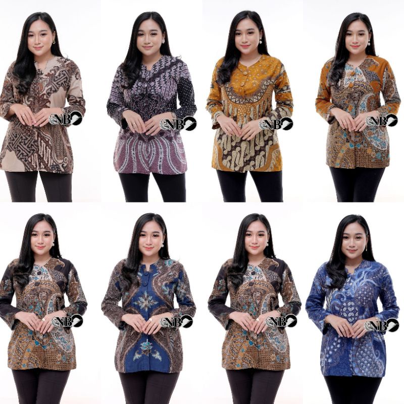 ATASAN BAJU BATIK WANITA BLOUSE KANTOR M L XL XXL