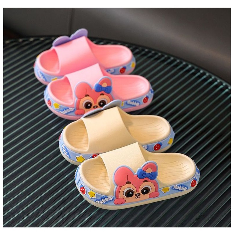 Sandal Slop Anak Karakter Kartun Pompom Import High Quality