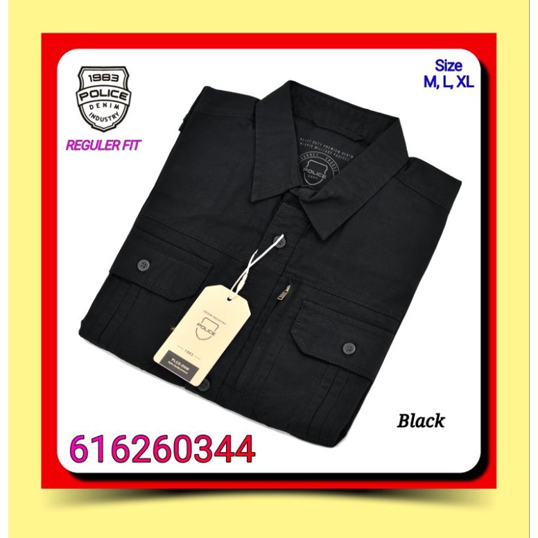 Kemeja Kasual Pria Police Denim Industry 616260344 Lengan Pendek