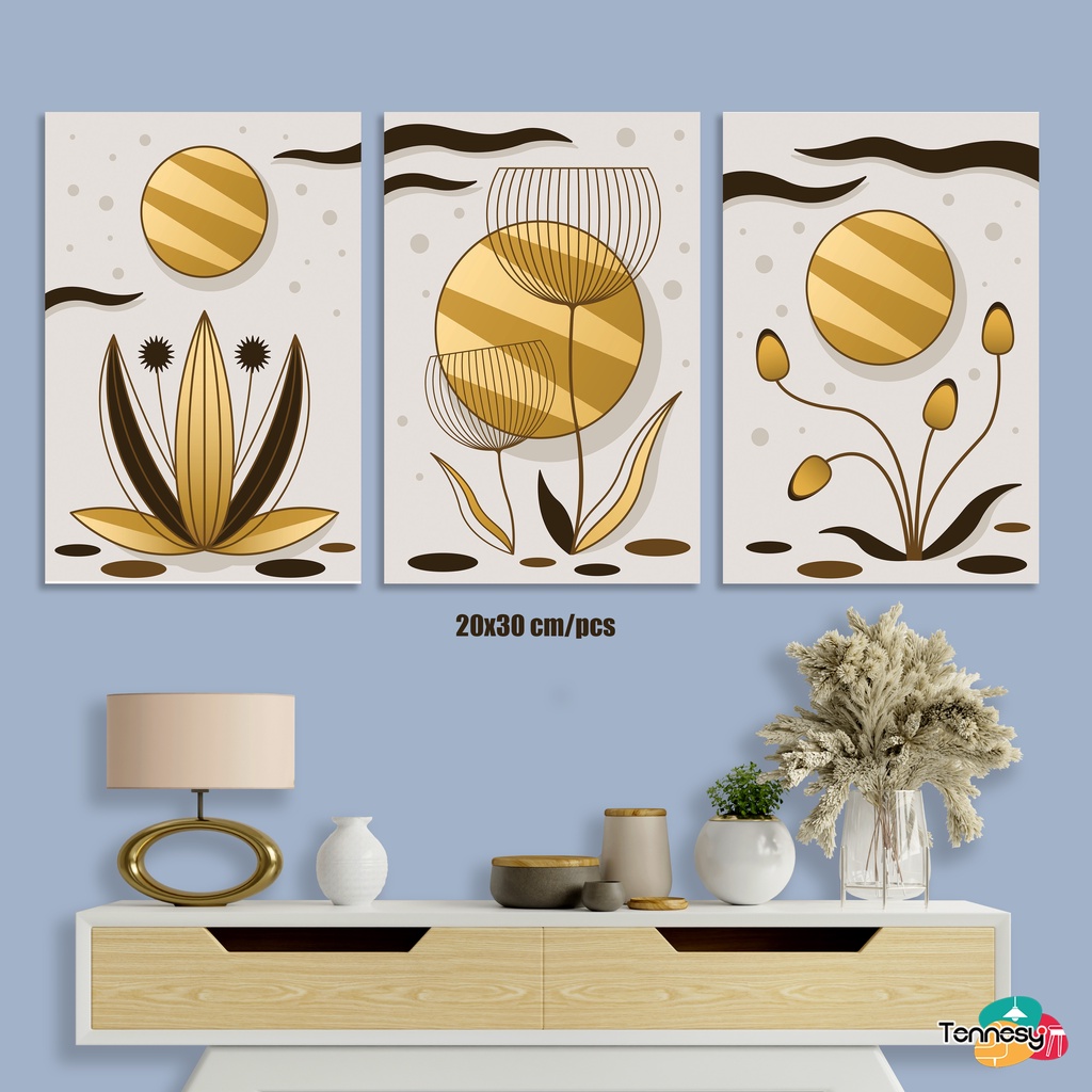 TENNESY HIASAN DINDING GOLD ABSTRAK 20x30CM WALL DECOR PAJANGAN KAYU POSTER DEKORASI DINDING DAPUR KAMAR TIDUR RUMAH