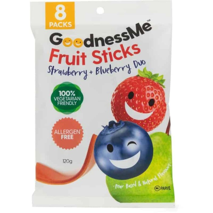 

Widyatmogrosir - Goodnessme Fruit Sticks Strawberry & Blueberry Duo Snack Import Aussie