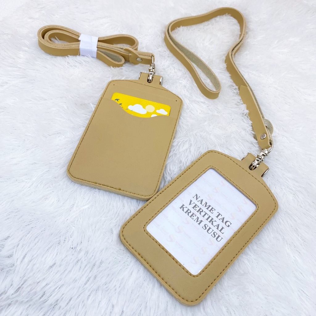 

RK ID CARD GANTUNGAN KARTU NAME TAG CARD HOLDER KULIT MURAH BAGUS SS74