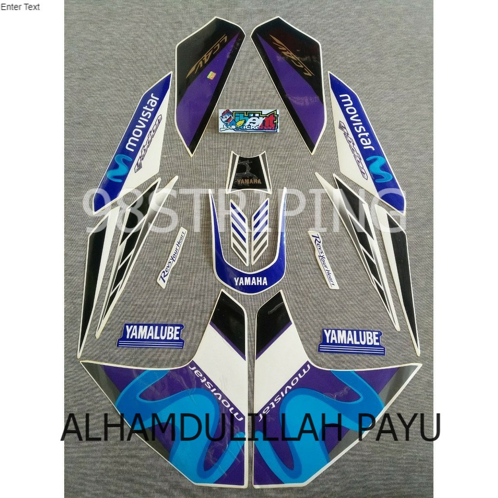 STIKER STRIPING LIS STANDAR ORI YAMAHA VIXION MOVISTAR PUTIH BIRU  2015 POLET