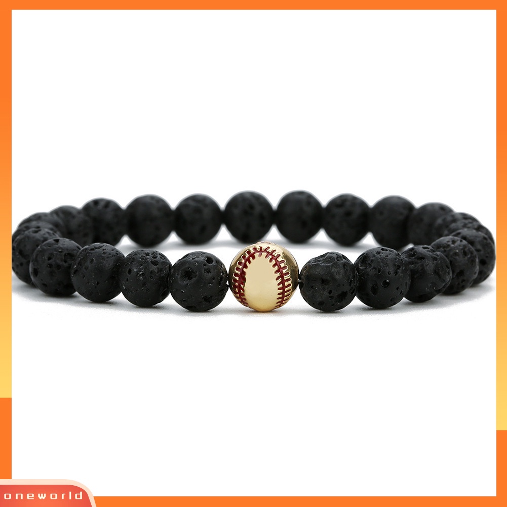 [WONE] Fashion Unisex Baseball Pesona Batu Alam Manik-Manik Gelang Bangle Perhiasan Hadiah