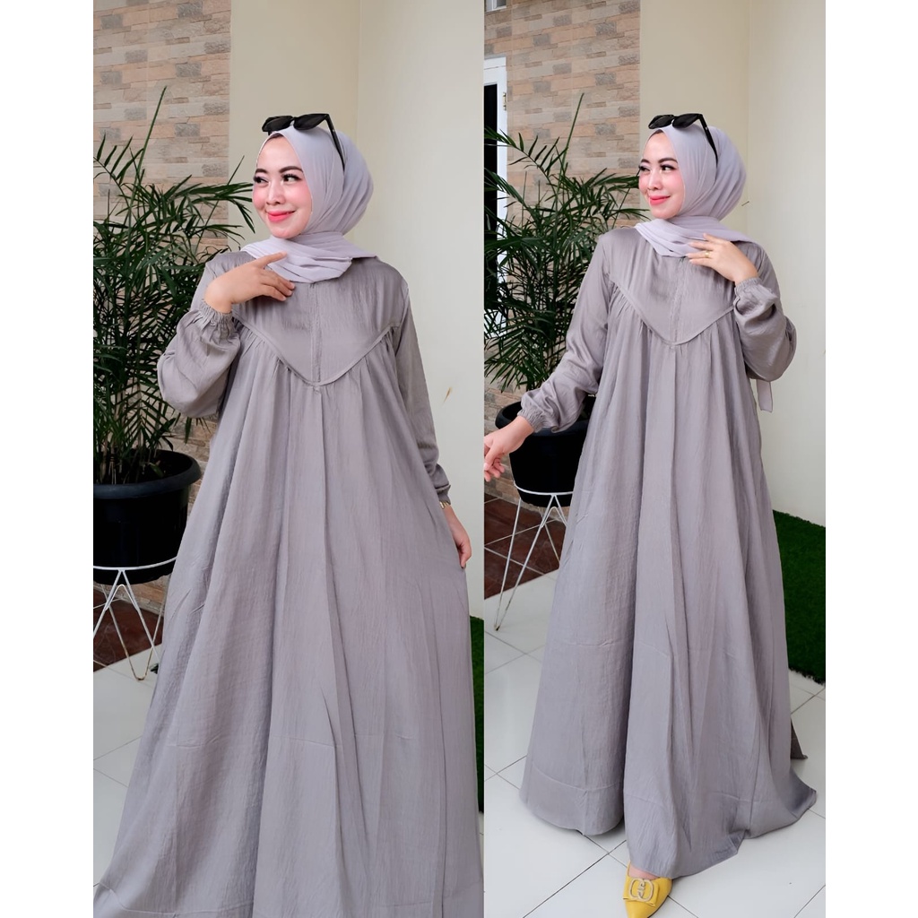 alena maxi cringkle airflow rempel /gamis cringkle busui