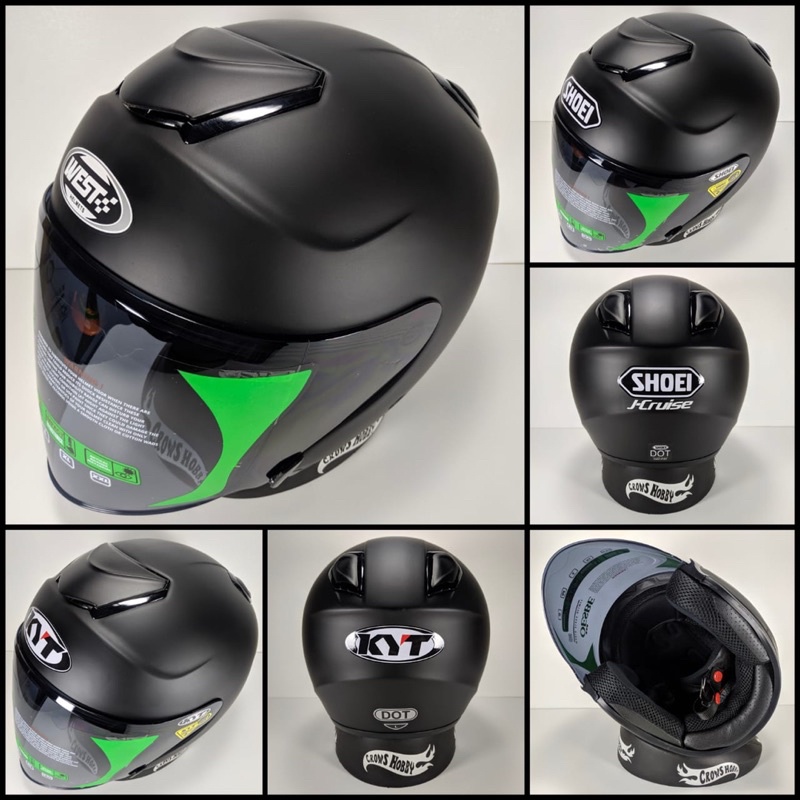 (Gratis Stiker) HELM WEST NAJIMA not DYR copy KYT KYOTO Black Doff