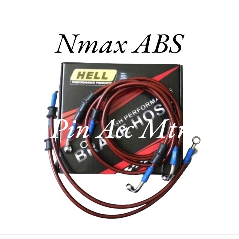 Selang rem Set Nmax old Nmax new PNP dpn/Blkg HELL ABS Depan 110cm/Belakang 210cm Nmax old New ABS