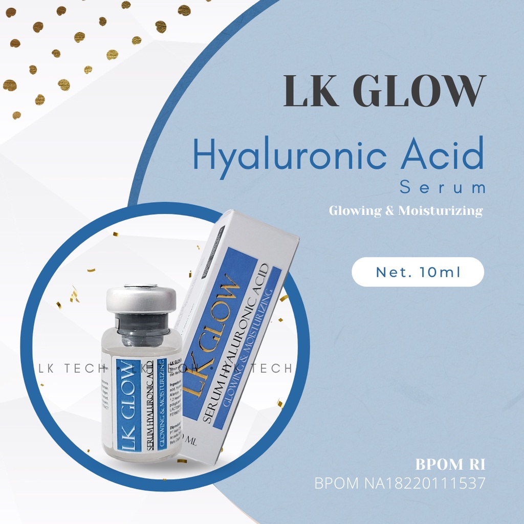 Serum LKGLOW serum Hyaluronic Acid HA BPOM membantu menghidrasi lapisan luar kulit agar tampak muda segar dan sehat