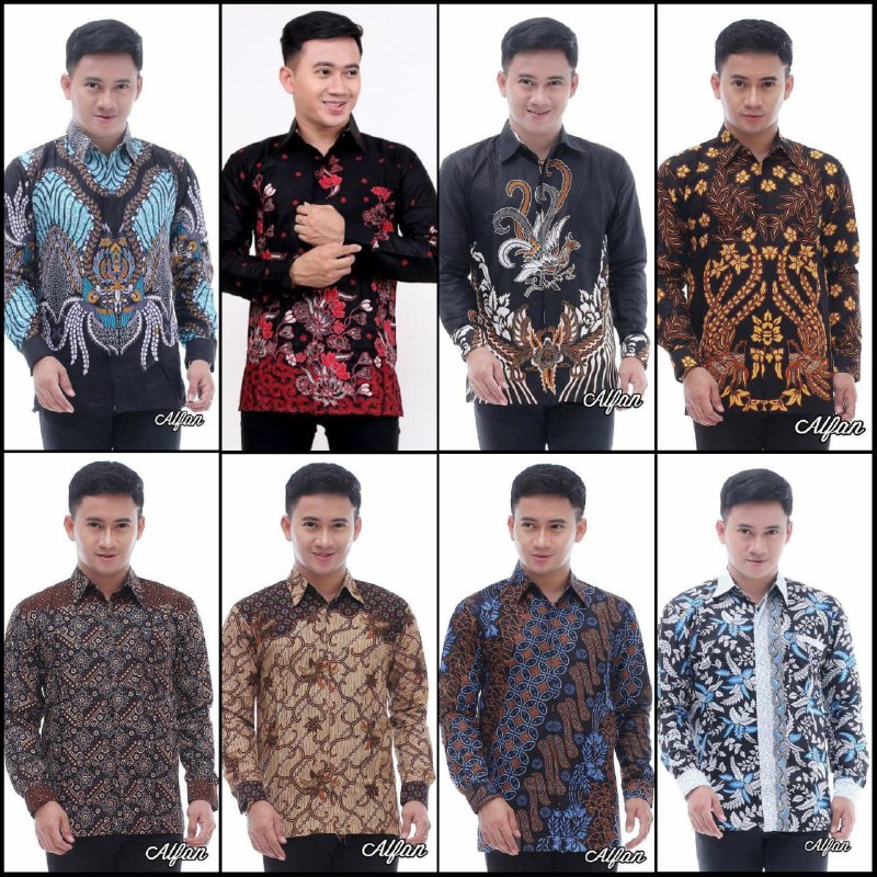 KEMEJA BATIK PRIA LENGAN PANJANG BATIK PUTRA MAHKOTA SIZE M L XL XXL Batik HRB026 LENGAN PANJANG