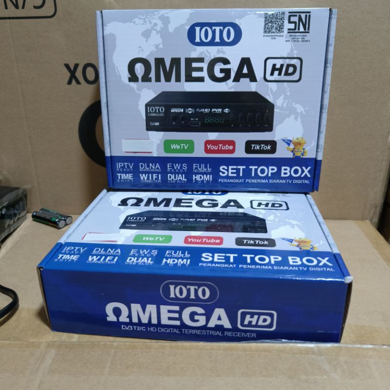 Set Top Box STB TV Digital IOTO OMEGA DVB T2 Tinggal Pasang Full HD