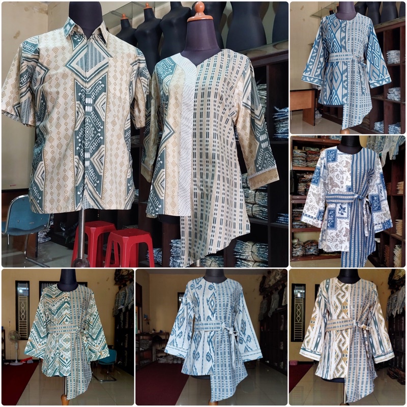 Maura Couple - Sania Ruffle Batik Couple Ori Ndoro Jowi Garansi Termurah Shopee - BATIK MODERN SOLO