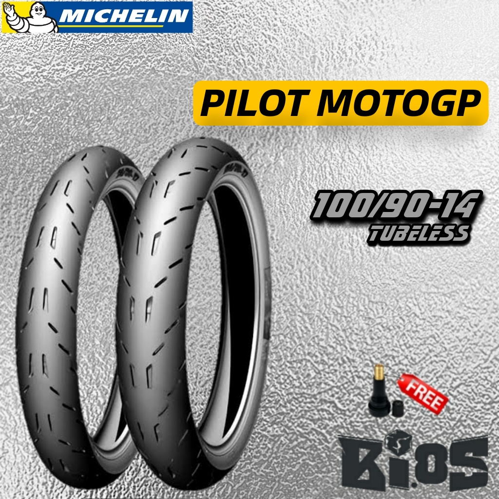 BAN MICHELIN PILOT MOTOGP TUBELESS RING 14 &amp; 17 UKURAN 70/90-14 | 80/90-14 | 90/80-14 | 90/90-14 | 100/80-14 | 100/90-14 | 70/90-17 | 80/90-17 | 90/80-17 | 100/80-17 BAN RACING SOFT COMPOUND TUBELESS BEAT VARIO NEX LEXY PCX SATRIA FU NINJA TIGER CB HEREX