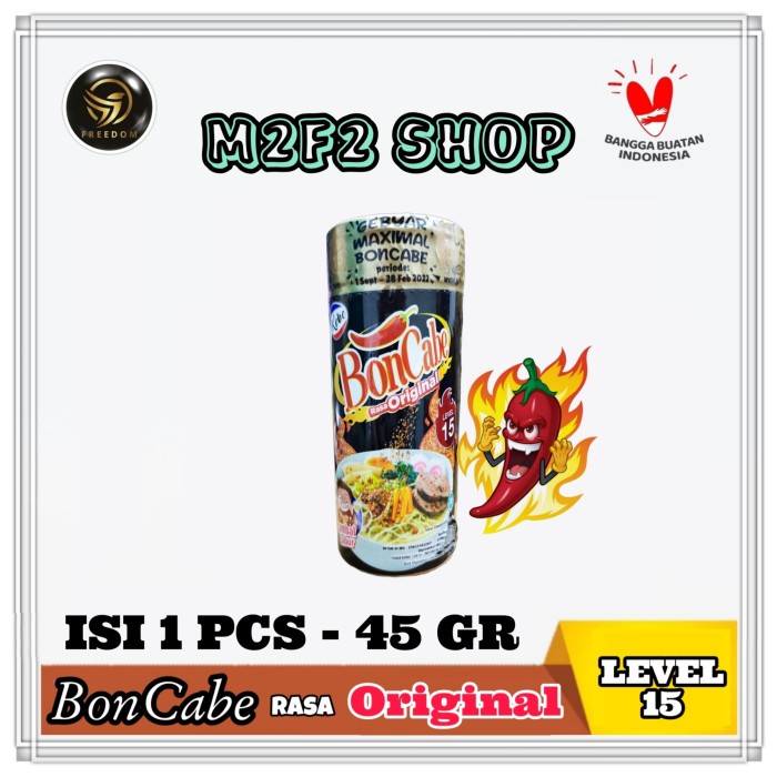 

BonCabe Level 15 Sambal Tabur Original Botol - 45 gr (Kemasan Satuan)