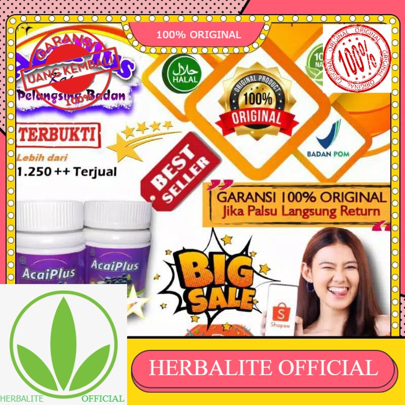 100% ORIGINAL Promo_id Acaiplus nasa (60kapsul) Acai Plus asli original obat diet pelangsing badan