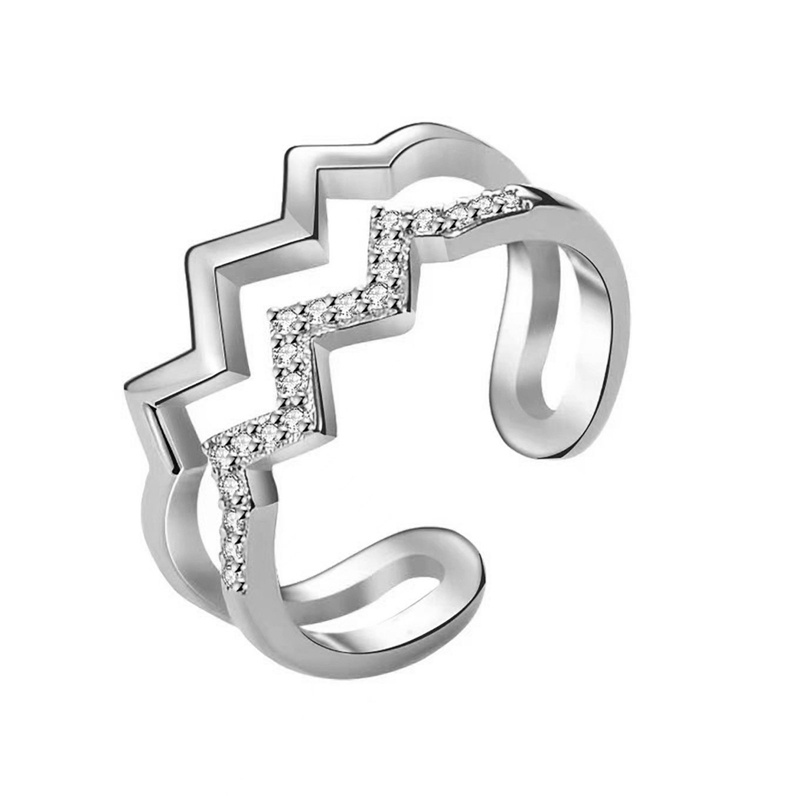 1pcs Cincin Gelombang Lapisan Ganda Untuk Putriku, 1PC Cincin Bergelombang Perak Yang Dapat Disesuaikan Cincin Minimalis Hadiah Untuk Pembukaan Yang Dapat Disesuaikan