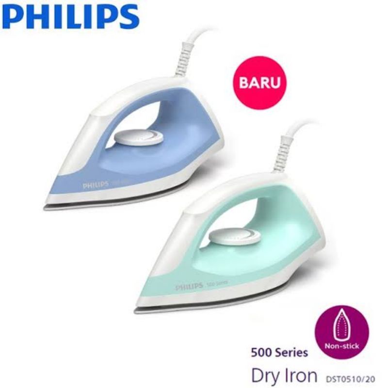 Setrika PHILIPS seri 500 Dry Iron / setrika kering